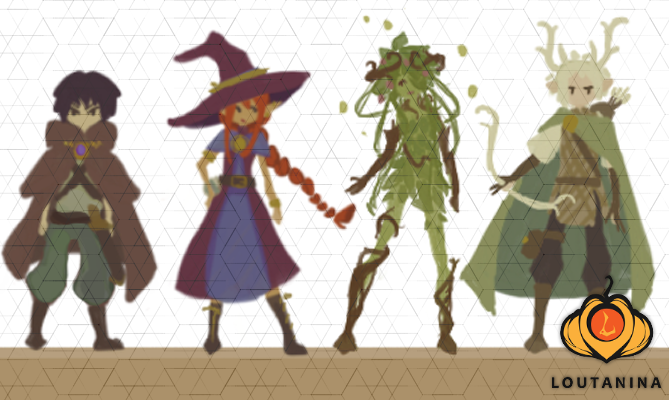 Rough Character Sketches for the Tower Village