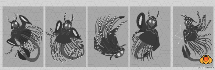 Rough thumbnails for Nitires’s proposed poses